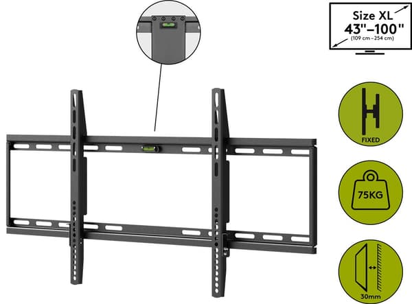 TV-seinäteline Basic FIXED (XL)