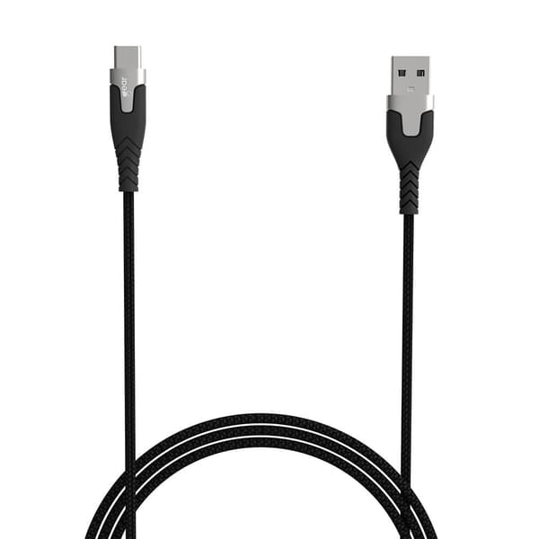 Ladekabel PRO USB-A til USB-C 2.0 1.5m Sort Kevlarkabel m/Metalkobling