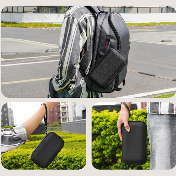 Musta monipuolinen kädessä pidettävä säilytyslaukku DJI Pocket 3:lle