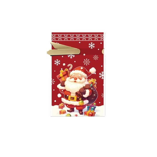 Julgodisväskor Snöflinga Jultomte - 50-pack Presentpåsar med Dragsko
