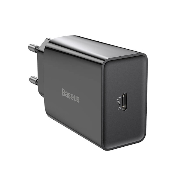 Baseus Speed Mini snabbladdare, USB-C, PD, 3A, 20W (svart)