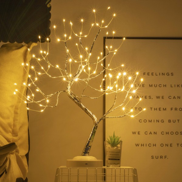 Bordsskiva träd ljus Led skrivbord konstgjord träd lampa för hemmakontor dekoration Varm vit