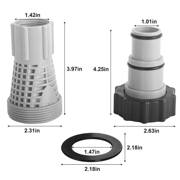 Pool Sand Pump Connector - Lang Adapter, kompatibel med Intex 25007, A45206, 58254, 4K800 serien