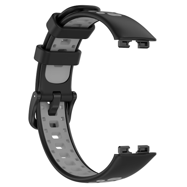 Udskiftningsrem til Huawei Band 10/9/8 Sort+grå