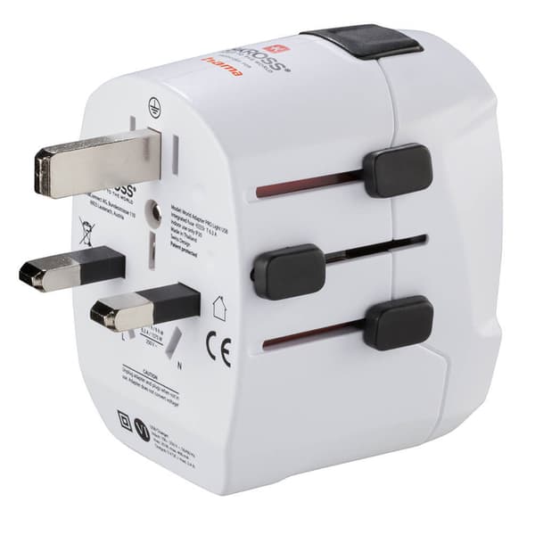 Rejseadapter Verden Pro Light USB 3-ben