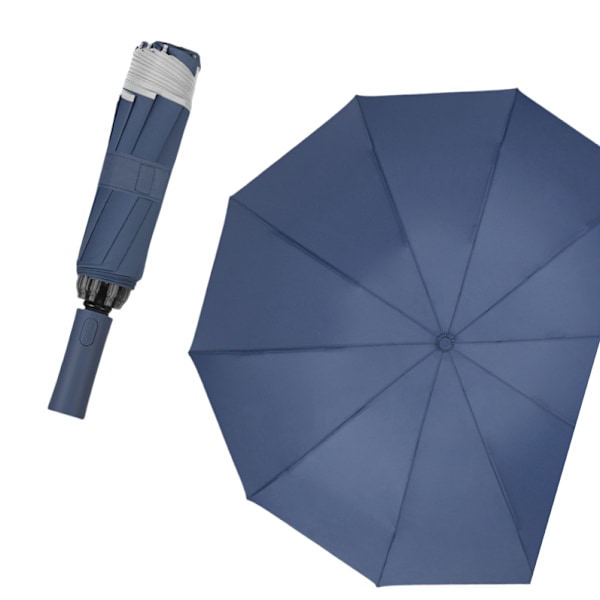 Reflekterende stribe, foldbar paraply til regn eller solskin Marine blå