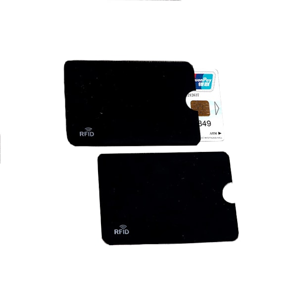 12 stk. RFID-blokerende korthylstre Sort