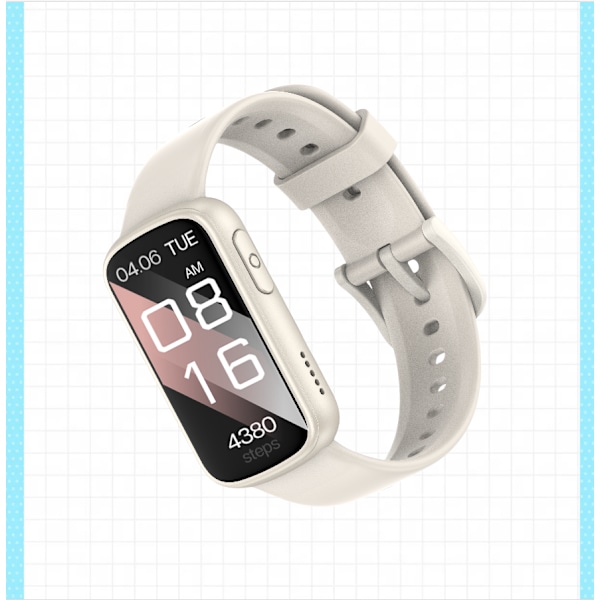Smartwatch med EKG, puls- og blodtryksmåler, søvnmåler, skridttæller Beige