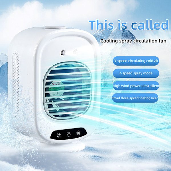 Kølende Misting Fan - Smart Desktop Air Cooler med 3 hastigheder