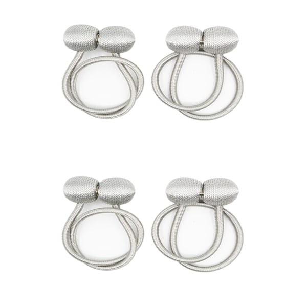 INF Magnetiskt gardinomtag Silvergrå 4-pack