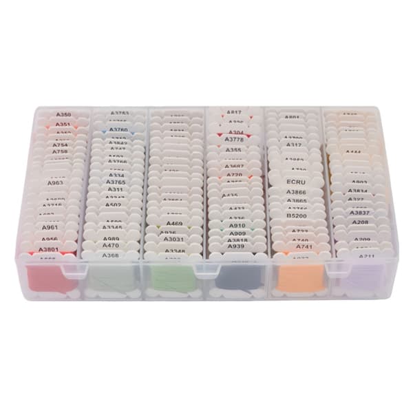72 Farver Korssting Tråd Sæt - 8m Polyester Broderigarn i Organizer Boks