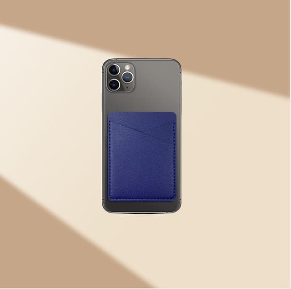 Slank PU Læder Telefonkortholder med 2 Kortpladser Blue Blue