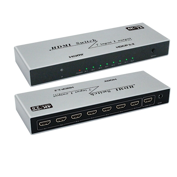 YZ-A072-V0 4K HDMI Switcher 7 in 1 Out IR-kaukosäätimellä