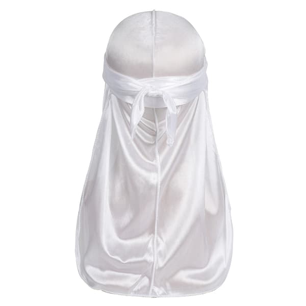 Åndbar polyester hovedbeklædning til mænd - Elastisk lang hale bandana hue til solbeskyttelse White White