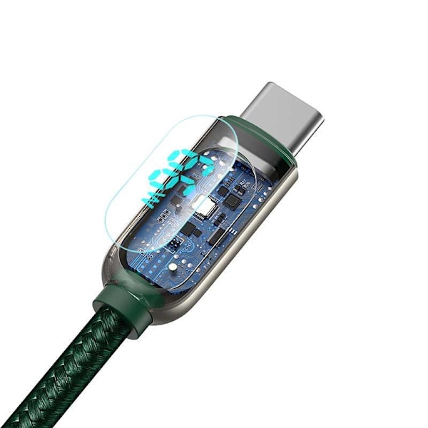 Baseus Displaykabel USB till Type-C, 66W, 2m (grön)