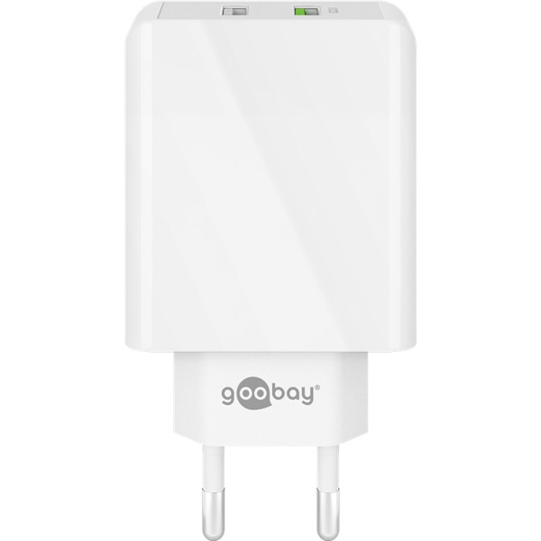 USB-A QC dubbel snabbladdare (28 W) vit Vit