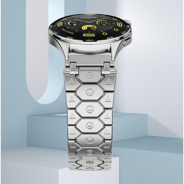 Solidt rustfrit stål Hex Titan Universal Interface urrem kompatibel med Samsung Galaxy Watch7/6 Silver 22 mm Silver 22 mm