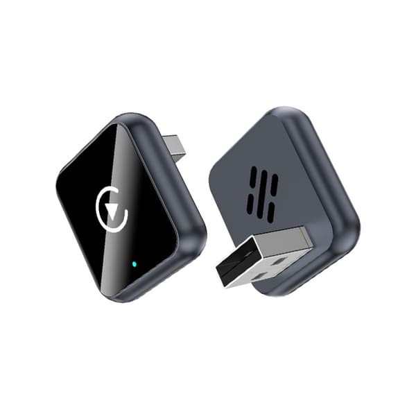 Smart CarPlay Android Auto 2-i-1 Trådlös Adapter - Metall & Glas Design kompatibelt med Bilar som stöder trådbunden CarPlay Grey Grey