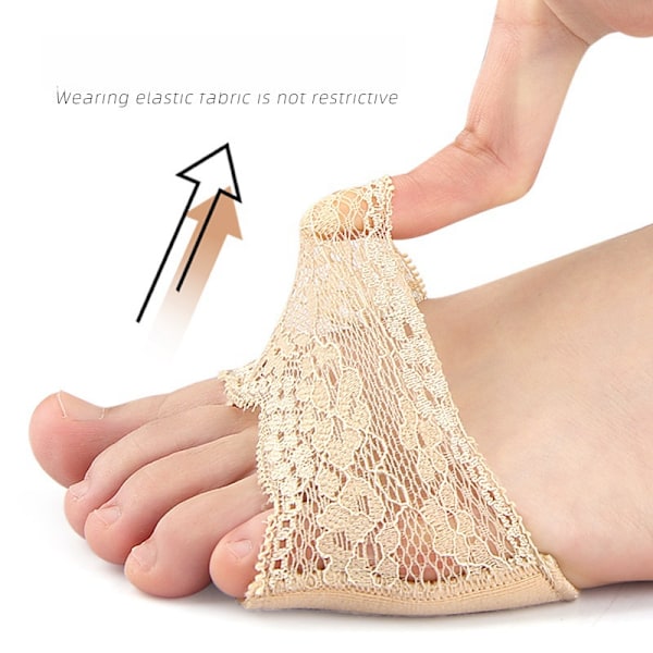 Näkymätön jalkaterän pehmuste liukumattomalla varvaserottimella Beige