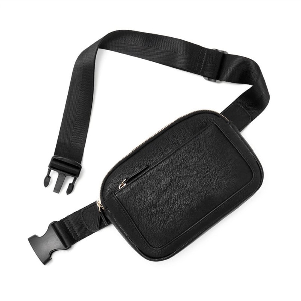 Kvinnors justerbar axelrem Crossbody bröstväska Svart