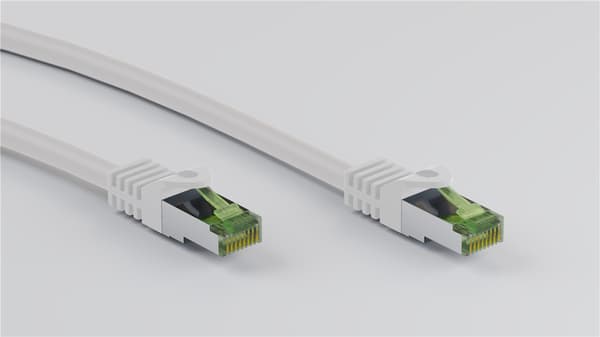 RJ45 patchkabel med CAT 8.1 S/FTP råkabel, AWG 26, vit