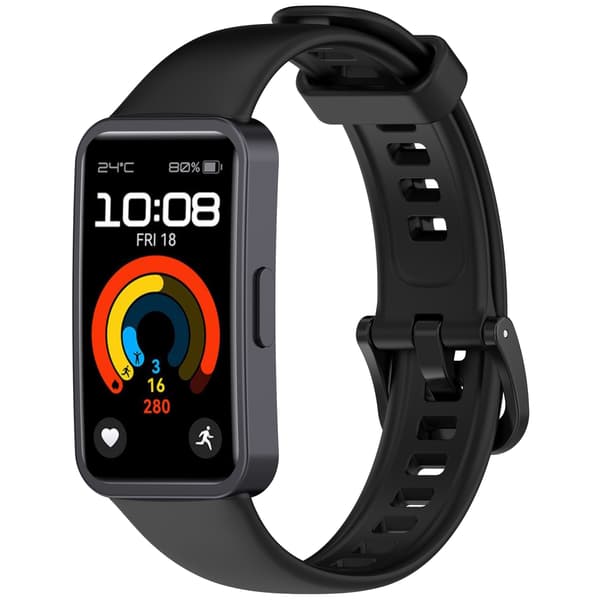 Silikone urrem til Huawei Band 10/9/8 Black Black