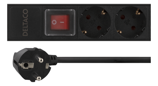 PDU w/ 12x CEE 7/3 outlets 3500W power switch aluminium