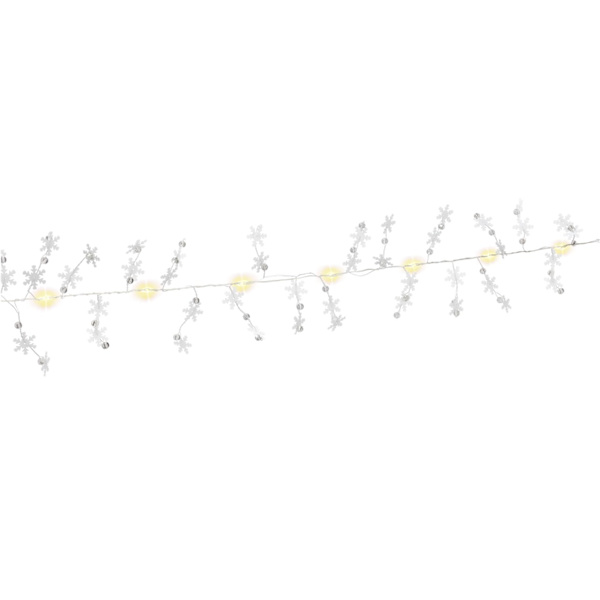 10 LED-ljuskedja silvertråd "Snöflingor"