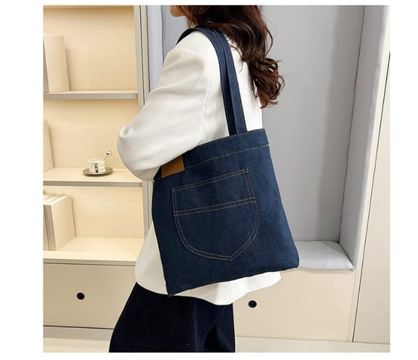 Stilfuld Denim Lærredstaske - Perfekt til Hverdagsbrug