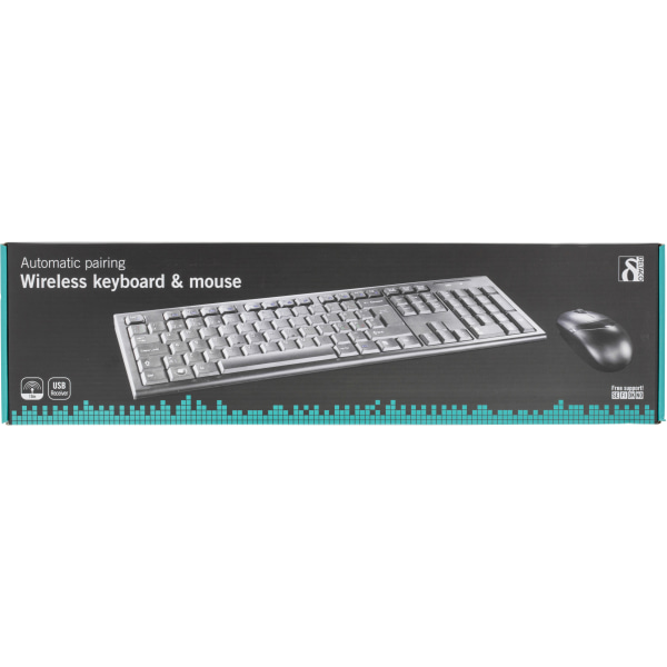 Wireless keyboard mouse Nordic USB nanoreceiver 10m range