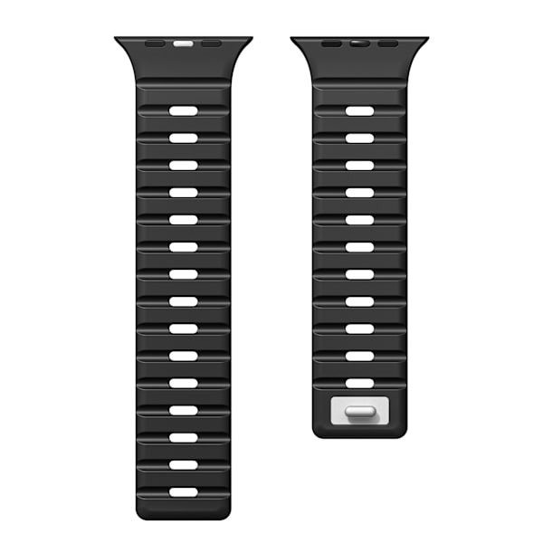 Magnetisk silikonearmbånd til Apple Watch - Sort/Orange (38/40/41mm) Orange