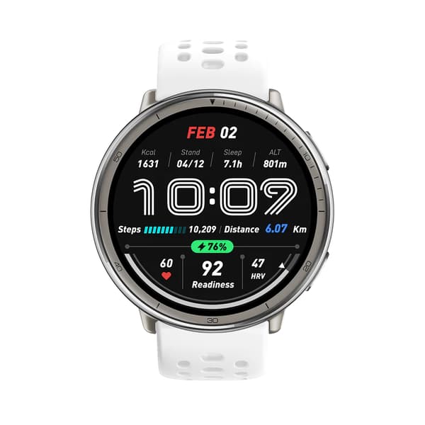 Silikone Urrem Kompatibel med Amazfit Active 2, 20mm Udskiftningsrem White White