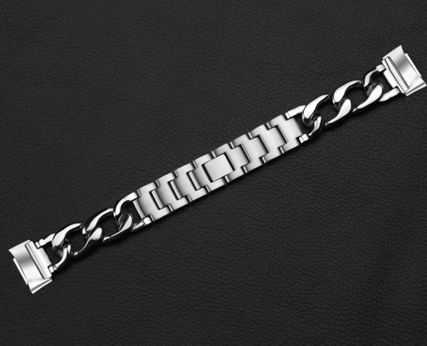 Klockarmband kompatibelt med Fitbit Charge 5 rostfritt stål Silver