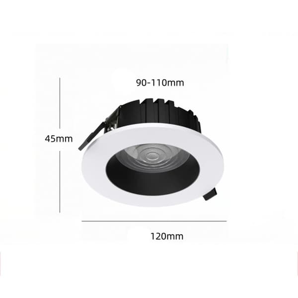 2-pack 15W LED Infälld Downlight - Vit Ram, Hög CRI, 90-110mm Utskärning, 4000K