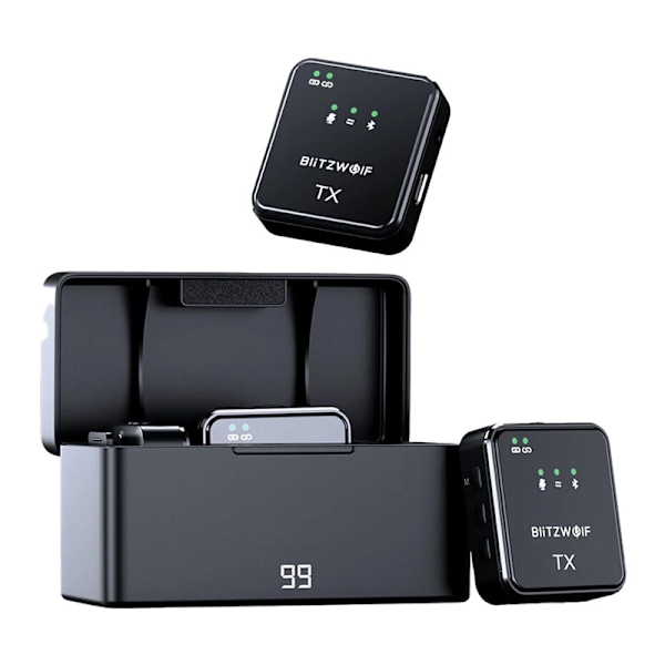 Trådlös mikrofon BlitzWolf, BW-SX63, 1000mAh (svart)