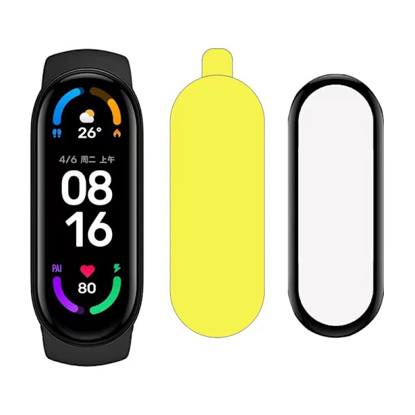 Xiaomi Mi Band 5/NFC Skærmbeskytter - Sort Kant (2 stk)
