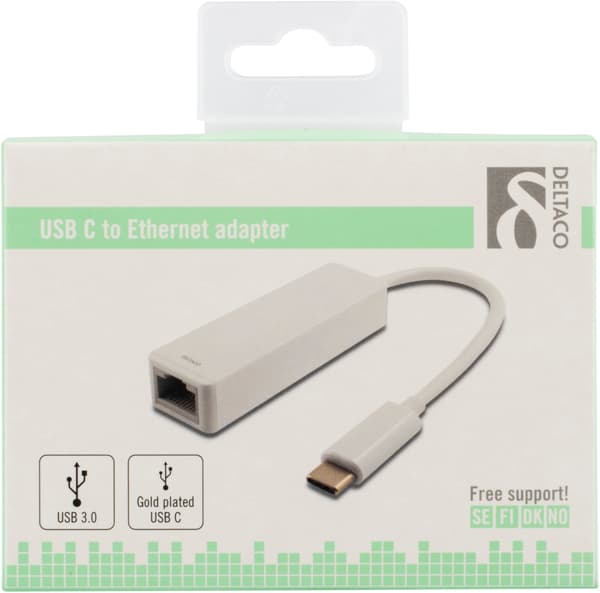 USB 3.1 network adapter, Gigabit, 1xRJ45, USB Type C, white