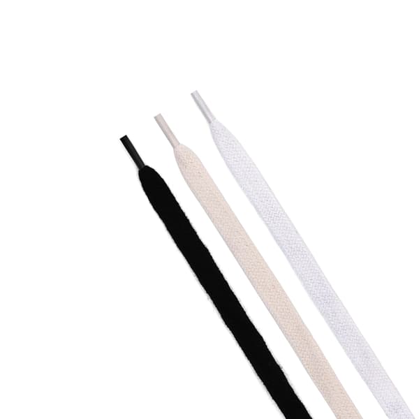 Polyester-bomuld flade snørebånd 5-par Black M Black M