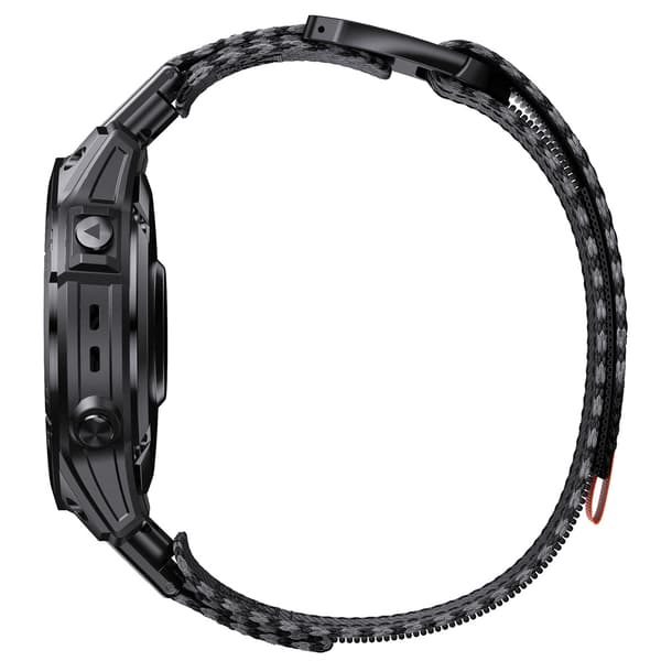 Snabbfäste 26mm Vävd Nylonrem för Garmin-klockor Black+Grey Black+Grey