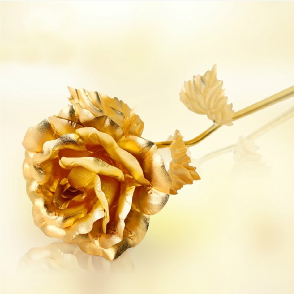 Kulta ruusu - kullattu ikuinen ruusu lahjapakkauksessa