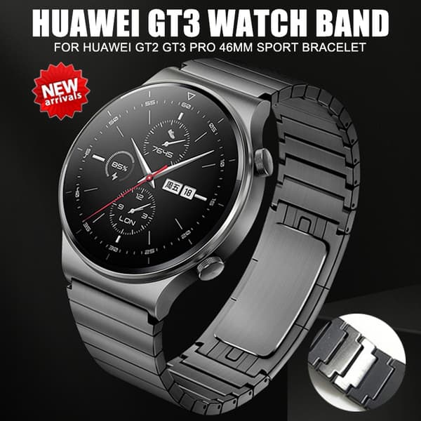 Klockarmband i rostfritt stål för Huawei GT3/GT2 Pro 46mm - Grå