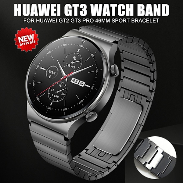 Urrem i rustfrit stål til Huawei GT3/GT2 Pro 46mm - Grå
