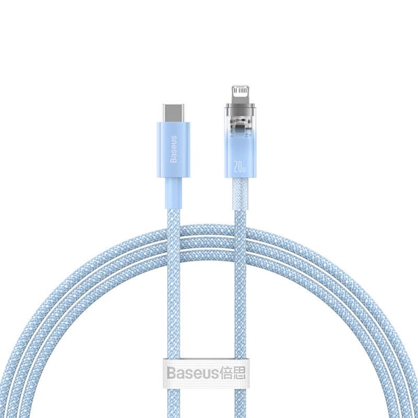 Snabbladdningskabel Baseus USB-C till Lightning Explorer Series 1m, 20W (blå)