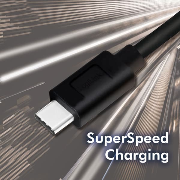 USB-A till USB-C Kabel 15W 1,5m Svart
