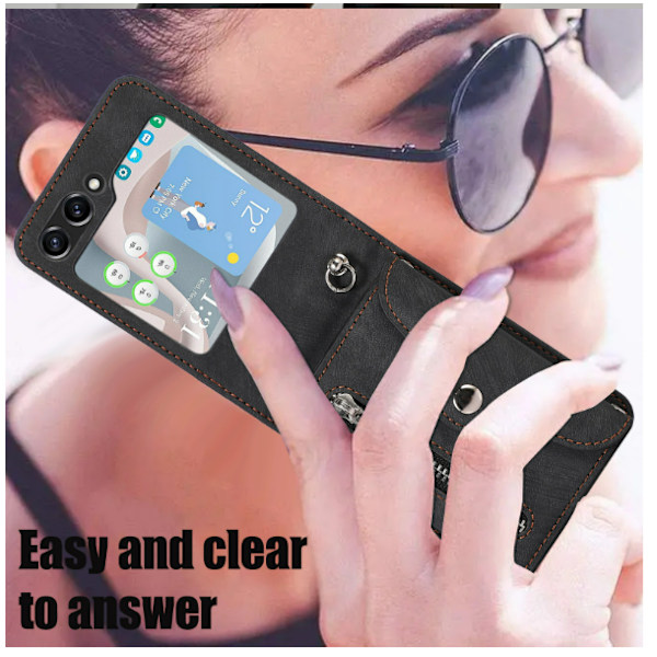 Z Flip4 Retro Crossbody Anti-theft Card Holder Phone Case