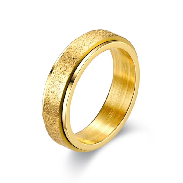 Glat rustfrit stål anti-stress ring Guld