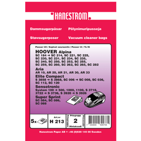 Dammsugarpåsar HOOVER ALPINA 5-P