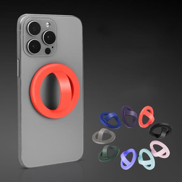 Magnetisk telefonringholder i silikone med sikkert greb, standfunktion og medfølgende magnetisk ring White White