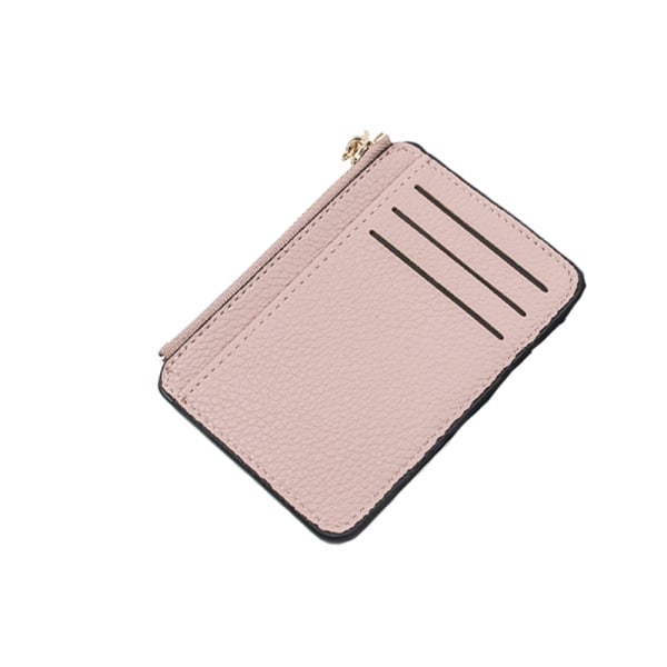 Minimalistinen lompakko Ohut lompakko vetoketjullisella luottoko Vaaleanpunainen