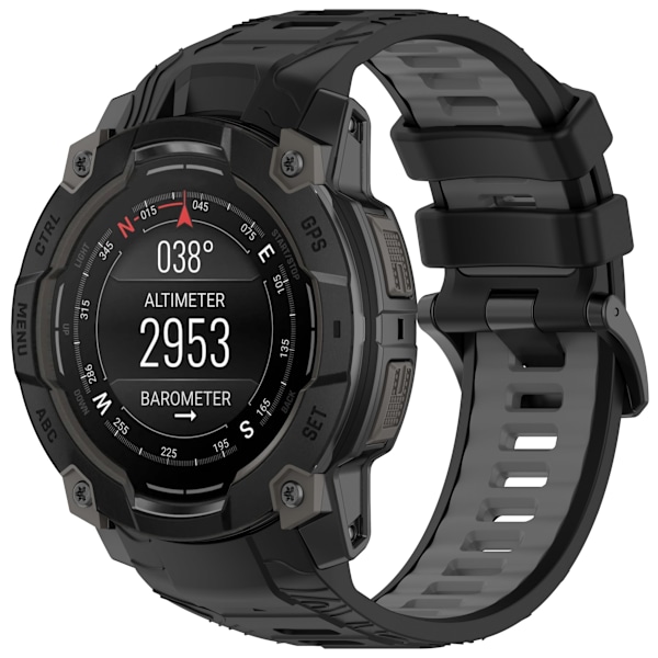 Garmin Instinct 3 Kaksivärinen silikoni kellon ranneke model 1 Harmaa
